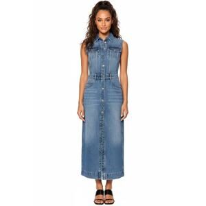 knee length dresses for ladies Esme Denim Midi Dress in Blue main image 1